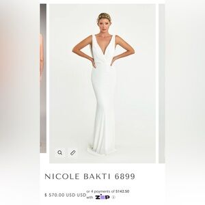 Nicole Bakti 6899 white sequin wedding or formal gown - EXCELLENT CONDITION